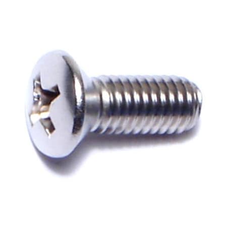 Midwest Fastener #10-32 x 1/2 in Phillips Oval Machine Screw, Plain 18-8 Stainless Steel, 100 PK 05021
